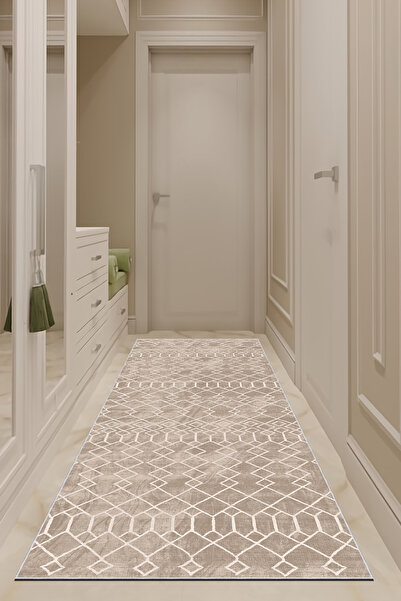 VOPTEKS kahverengi Yolluk Makinede Yıkanabilir Halı Kaymaz Taban Halı