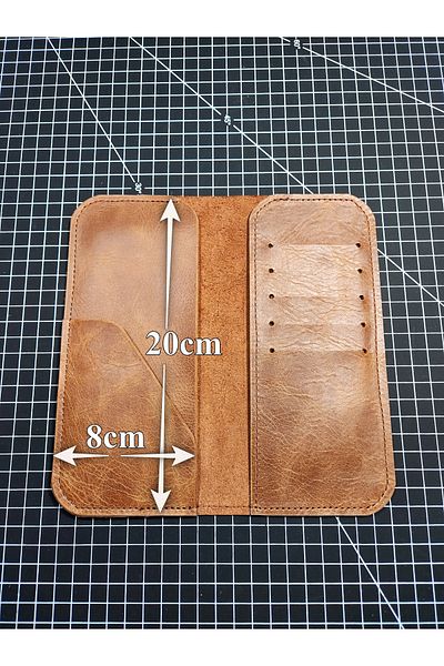 FH LEATHER GOODS Genuine Leather Handmade Wallet with Phone Compartment - Suitable for All Phones (Ime Special)