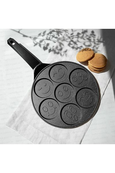 Nehir 27 cm Wide Black Aluminum Crepe Pan