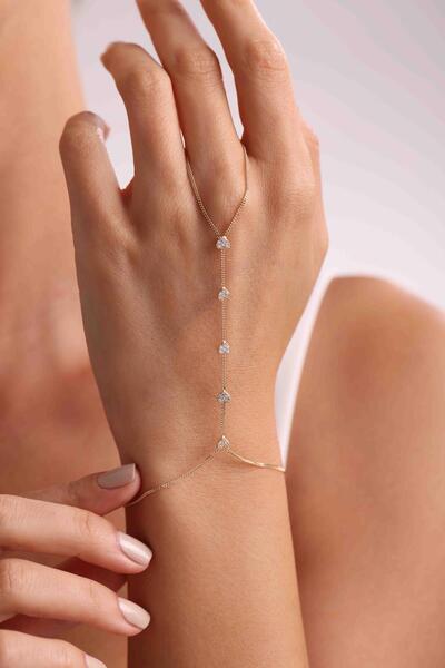 Bayar Gold 14 Ayar Altın Taşlı Kalpli Şahmeran