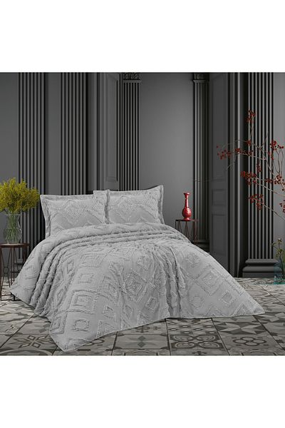 bursa çeyiz Sofia Scandinavian Double Tufted Bedspread 250X260 2 Pillows 50X80