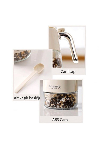 Aryuper 400ml Moisture Proof Sealed Glass Storage Jar for Seasoning Salt Sugar