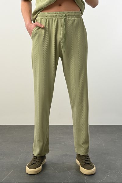 İLKCET MODA Ανδρικό παντελόνι Oversize με χοντρή γραμμή