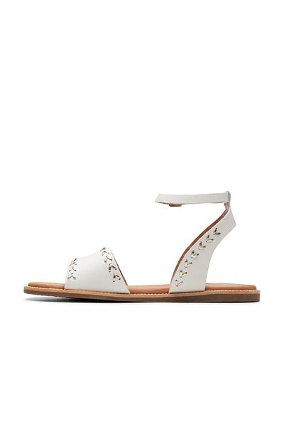 CLARKS Cream Genuine leather Sandals For Womens