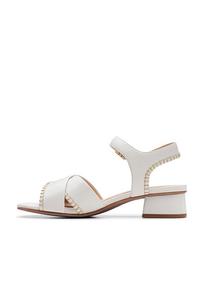 CLARKS Cream Genuine leather Sandals For Womens