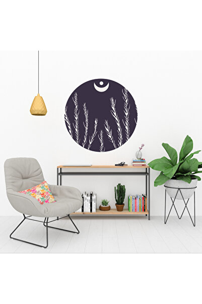 KOSS Dijital Decor de perete cu artă modernă - Autocolant rotund cu flori min...