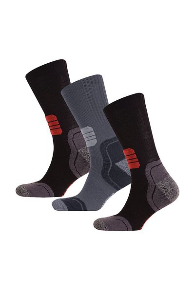 THERMOFORM Unisex Black-Anthracite Running Socks - Pack of 3