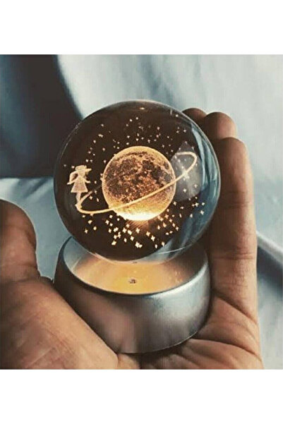 hediyeofisi Satürn Kız Tasarımlı Cam Küre Hediyelik Kar Küresi