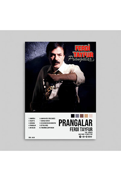 Orendart Ferdi Tayfur - Prangalar Albüm Spotify Çerçevesiz Tasarım Poster