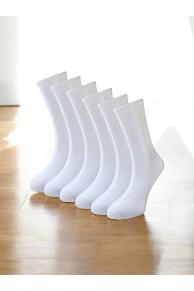 Marlin Men's 6-Pack Plain White Tennis Socks