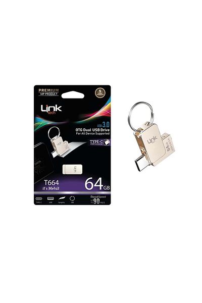 Linktech T664 Premium Dual 64Gb Otg Type-C USB Memory