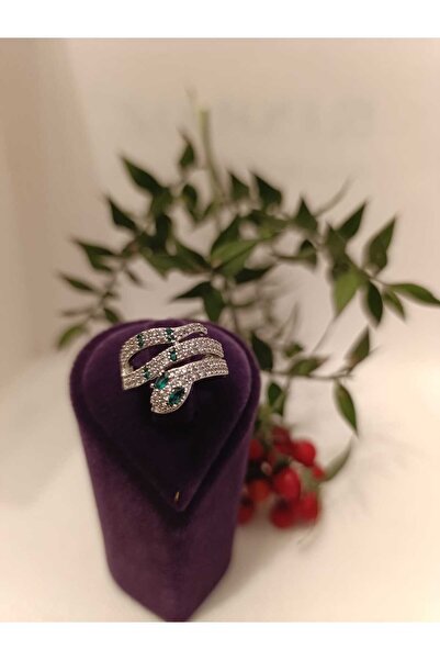 Butik Taşlı Yılan Yüzük