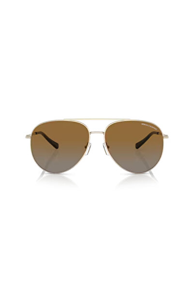 Armani Exchange Man Pilot Sunglasses- Ax 2043s - Lense Size:59mm - Shiny Pale Gold