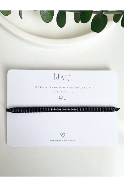Butik Kişiye Özel Siyah Mors Alfabesi Miyuki Bileklik