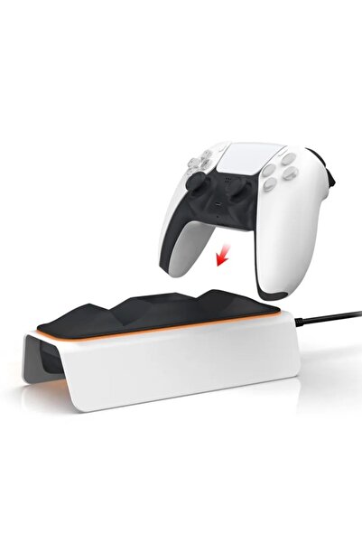 comse Ps5 Dualsense Işıklı Şarj Istasyonu Şarj Standı 0521 Beyaz