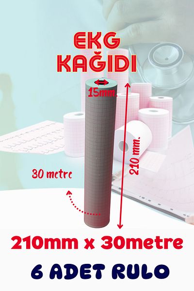 FRM Ecg Ecg Paper Thermal Roll 210Mmx30M (21cm) Biocare Medwelt Nihon Kohden Firstmed Plusmed Compatible