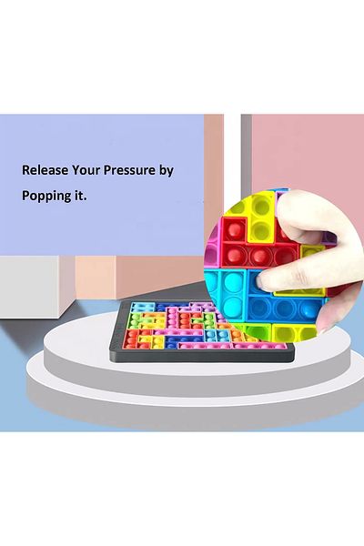Doğan Oyuncak Dünyası Tetris Popit - Slicon Puzzle Building Blocks - Stress Toy - Popit Toy - S