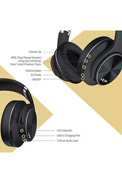 Linktech Hp6 Premium Kablosuz Kulak Üstü Mikrofonlu Kulaklık Ve Hoparlör