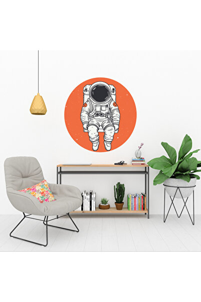 KOSS Dijital Autocolant rotund colorat cu astronaut și spațiu - Decor de pere...