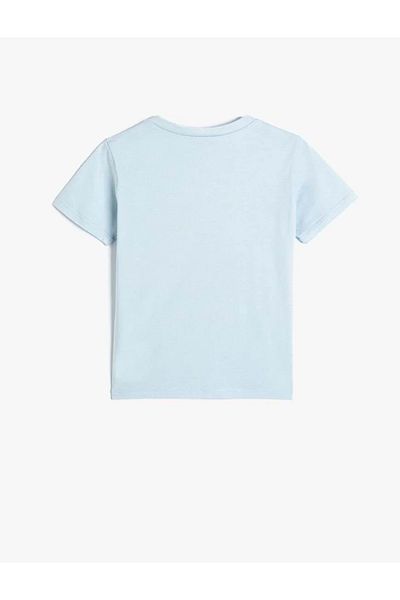 Koton Boy's T-Shirt Dinosaur Printed Short Sleeve Crew Neck Cotton