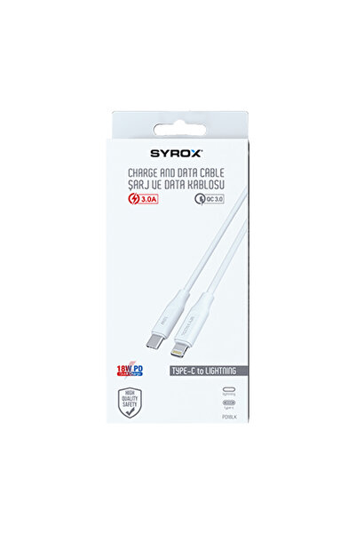 Syrox Uyumlu Pd18lk / 3a-18w Type-c To Lıghtnıng Şarj & Data Kablosu