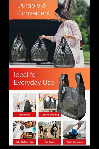 Özkan Ambalaj Temizlik 3 Kilogram 3 Size Thick Black Monopoly Garbage Market Toilet Bag Small-Medium-Large Size