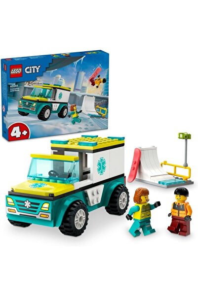 LEGO ألعاب سيارات الإسعاف ومركبات التزلج على الجليد للأطفال من سن 4 سنوات فما...