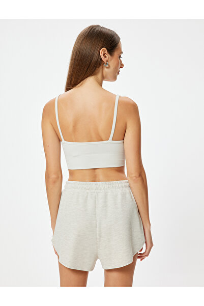 Koton Deep U Collar Corded Bralette - Without Underwire and Padding