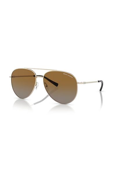 Armani Exchange Man Pilot Sunglasses- Ax 2043s - Lense Size:59mm - Shiny Pale Gold