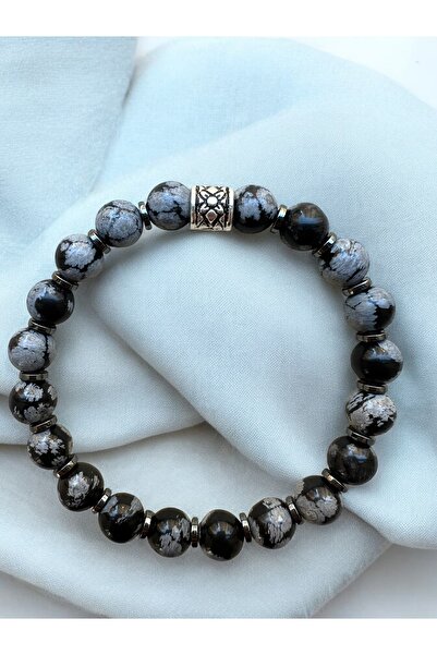 Sunshe Atelier Karlı Obsidyen Doğaltaş Bileklik(Nazar-Özgüven-Dengeleyici)