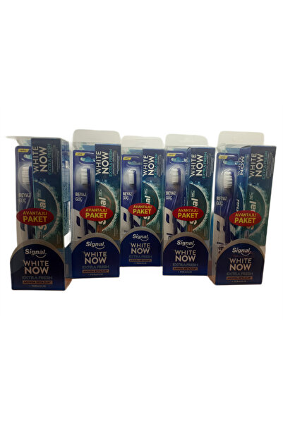 Signal معجون أسنان وايت نو إكسترا فريش 75 مل + مجموعة فرشاة أسنان الأداء