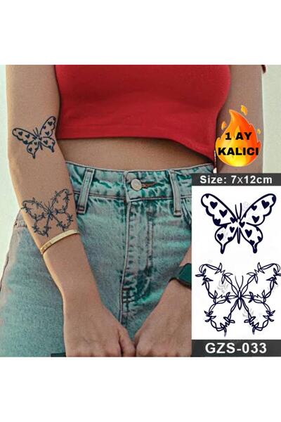 Mecit Tuhafiye 1 AY KALICI KELEBEK  KOL BİLEK VUCUT İÇİN GEÇİCİ DÖVME