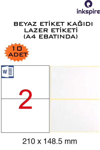 inkspire A4 laserska etiketa školska etiketa 10 listova 20 komada etiketa za ...