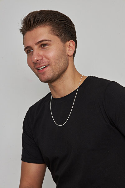 Ventino Silver 2 mm Yılan 925 Ayar Gümüş Erkek Zincir Kolye Vek-3204260