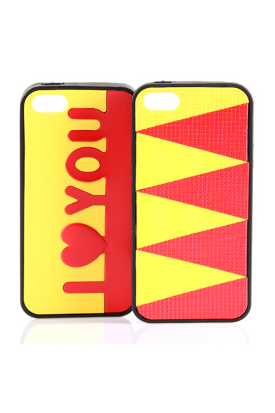 FitCase Iphone 5 / 5s Taraftar G Silikon Kılıf Sarı-kırmızı