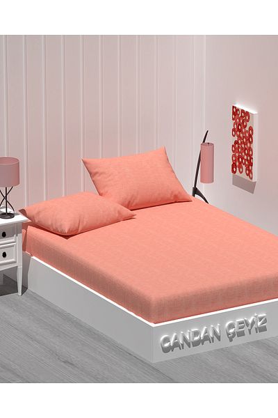CANDAN ÇEYİZ Double 2 Pillowcase Elastic Cotton Bed Sheet Set
