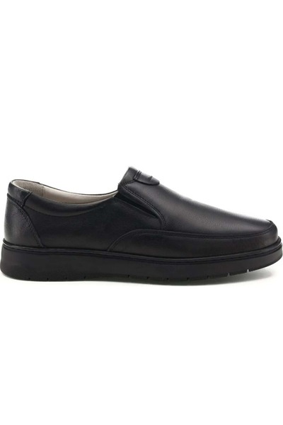Polaris 102622 Inner Outer Leather 5 Point Orthopedic Casual Men's Shoes Black