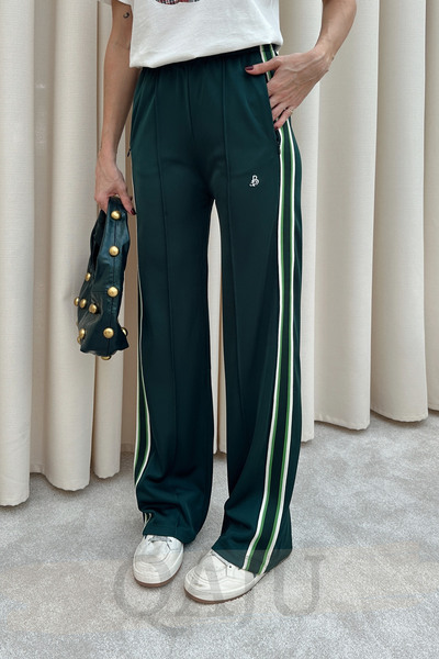 Qaju Πράσινο φούτερ με φαρδιά ρίγα στο κάτω μέρος