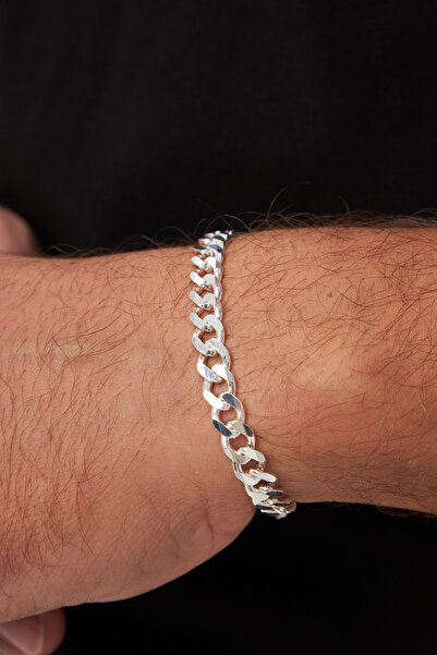 Ventino Silver 7mm Gurmet 925 Ayar Gümüş Erkek Zincir Bileklik Veb-5208