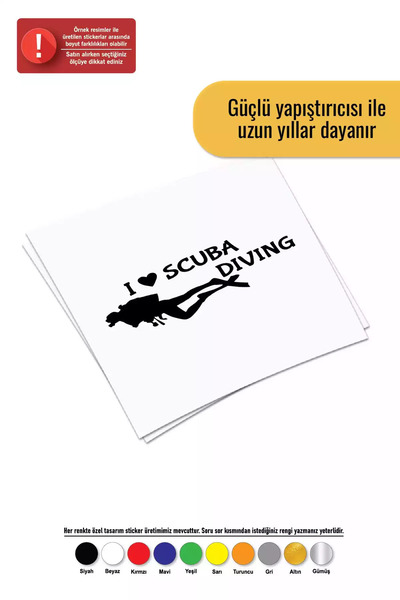 Generic Brand I Love Scuba Diving - ملصق متوافق مع السيارة والسيارات والكمبيو...