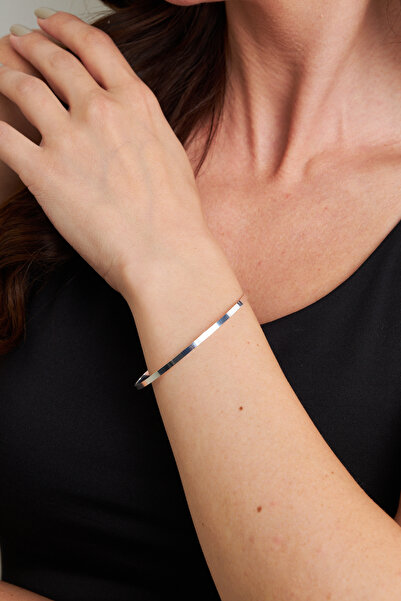 Ventino Silver Plated Ajda 925 Ayar Gümüş Kadın Bilezik VKB-6547