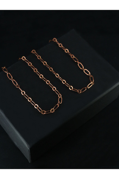 Dukkanka 2'li %100 Bakır Zincir Bileklik Unisex