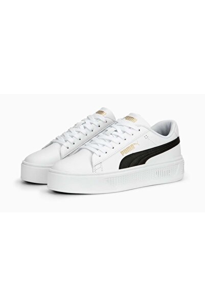 Puma Smash Platform v3 390758-04 Unisex αθλητικά παπούτσια ΛΕΥΚΟ-ΜΑΥΡΟ