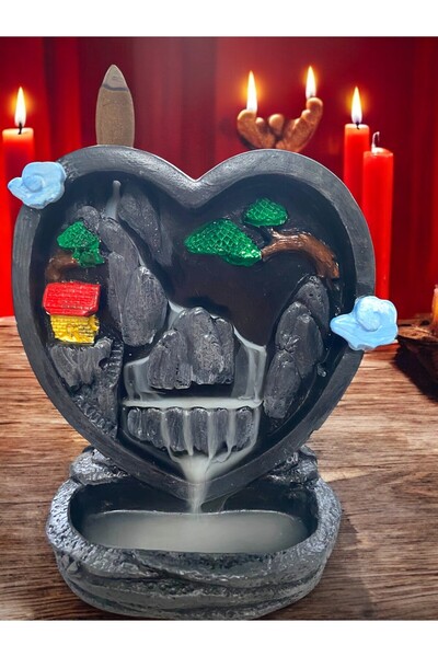 ELBUCOLECTION Doğa Temalı Kapli Geri Akış Tütsülük Büyük Boy , Tütsü Hediye