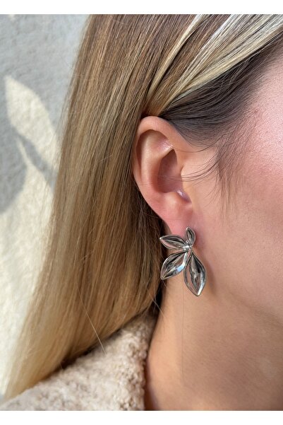 KİLİGİSTANBUL Gümüş Renk Liam Küpe 3,50 Cm