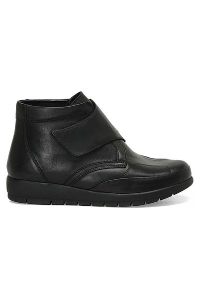 Polaris Orthopedic Leather Women's Boots - 5 Points 104577 .Z, Velcro, Non-Slip Base, Black