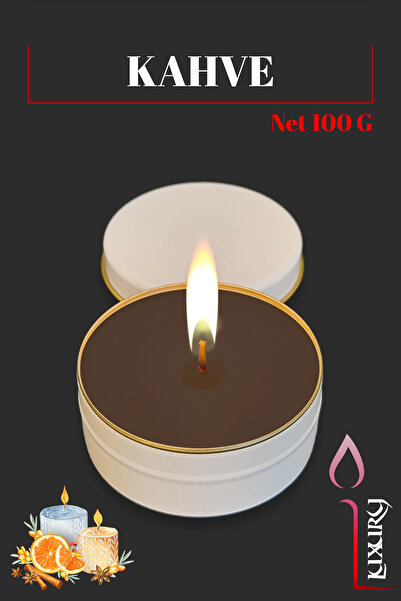 ANCİLLA Kahve Kokulu, Teneke Kutuda Dekoratif Hediyelik Soya Wax Mum - Çap: 7...