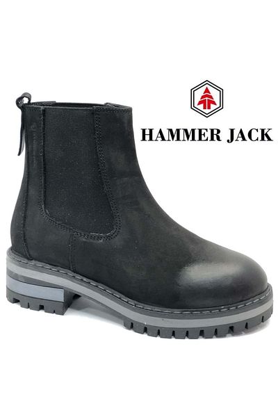 Hammer Jack 102-24615-z Patricia Γνήσιες Δερμάτινες Μπότες Γυναικείες Μπότες Μαύρο-nubuck