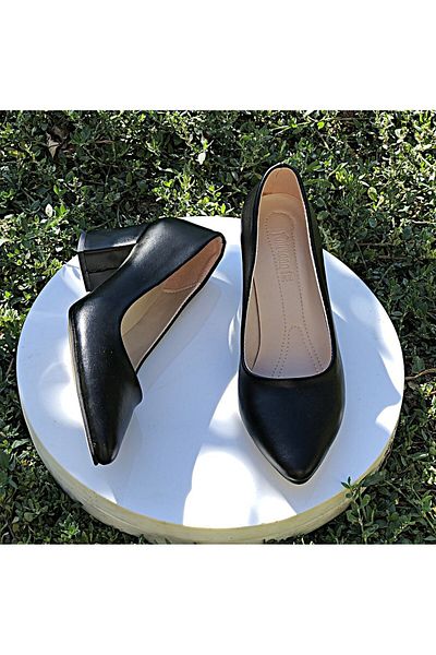 KAFKASLAR AYAKKABI Kafkaslar 5 cm Thick Heeled Large Size Women's Shoes