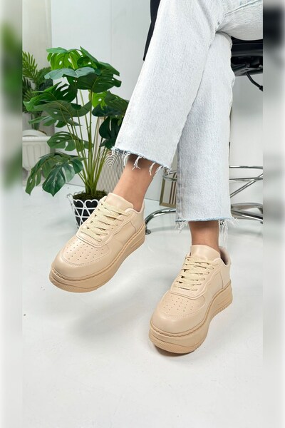 İmerShoes Daily Women's Sneaker Lace-up Light Thick High-Sole Walking Breathable Sports Shoes 451